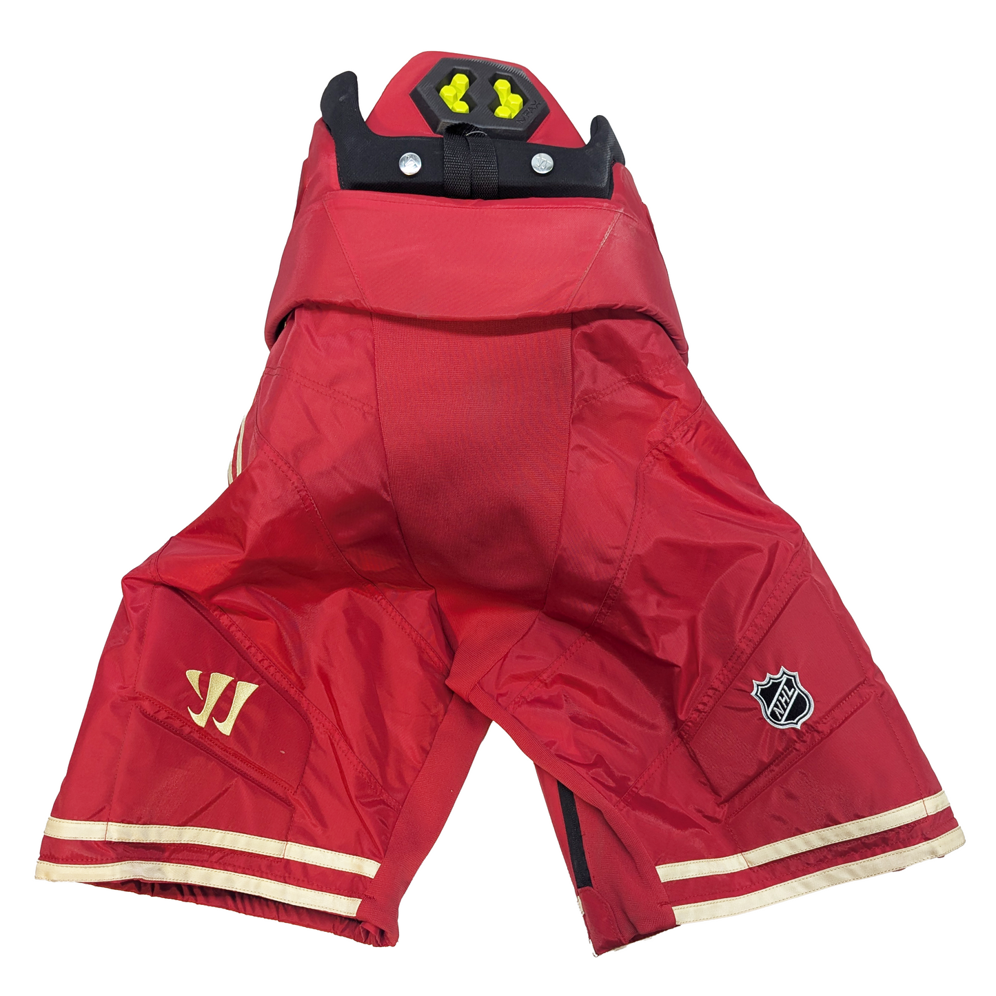 Warrior Alpha Pro - Used NHL Pro Stock Hockey Pants - Calgary Flames Heritage Classic (Red/Gold)