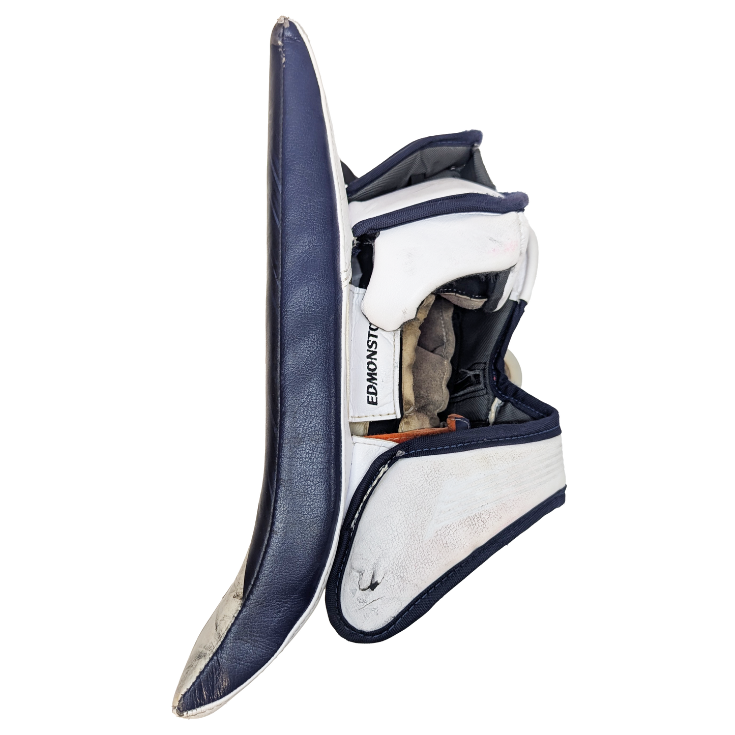 Bauer Vapor Hyperlite 2 - WHL Pro Stock Goalie Blocker (White/Navy/Orange)