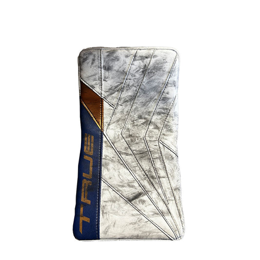 True Catalyst PX3 - Used Pro Stock Goalie Blocker (White/Blue/Gold)