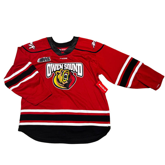 OHL - Owen Sound Attack Game Issue Jersey (Red/Black/White)