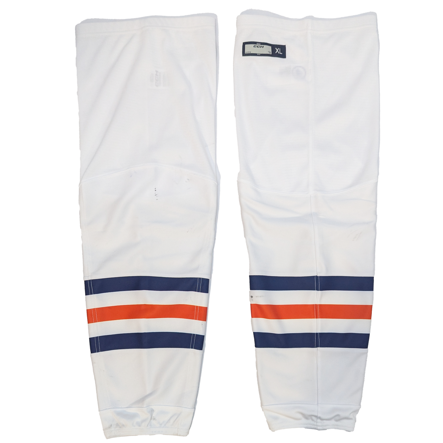 CCM - WHL Used Hockey Socks (White/Navy/Orange)