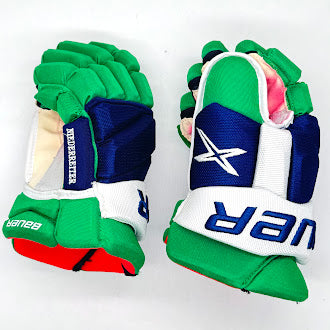 Bauer Vapor 1X Lite - Used NHL Pro Stock Glove - Nino Niederreiter (Blue/Green/White)